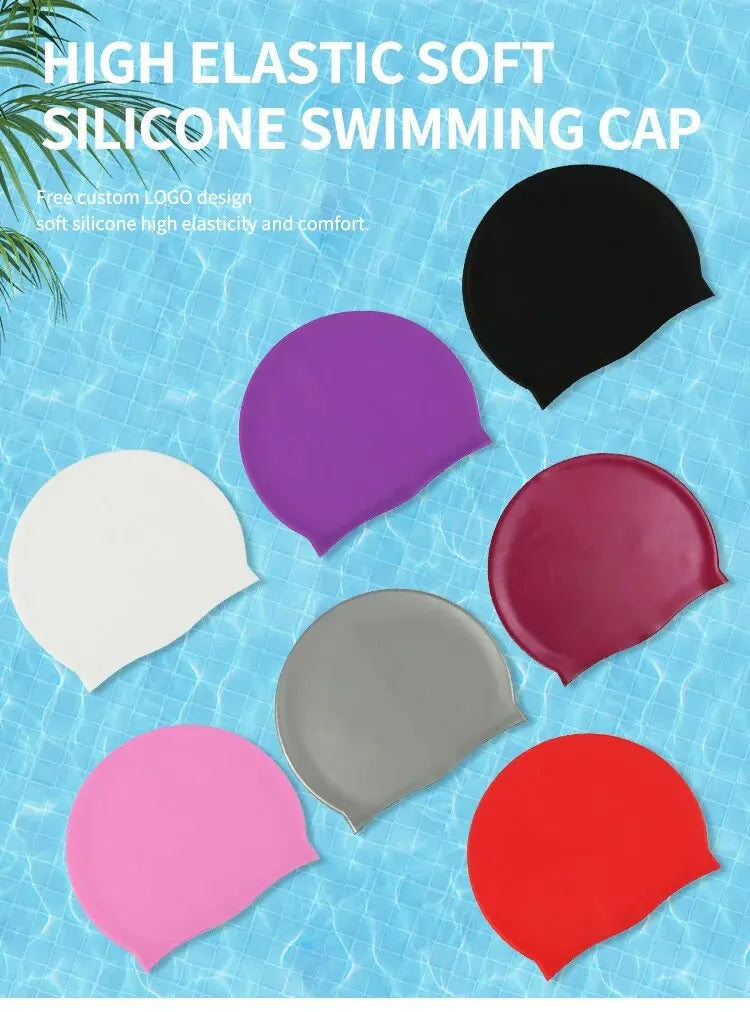 HookUpCo Waterproof Swim Caps