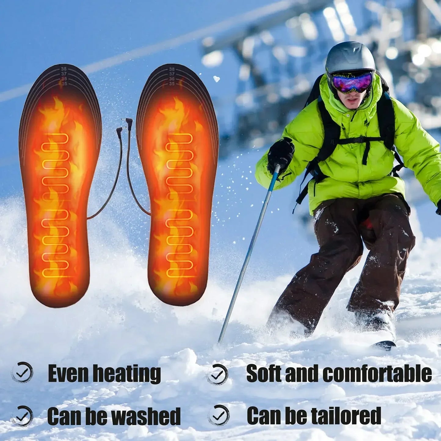 USB Heated Insoles for Ultimate Winter Foot Warmth