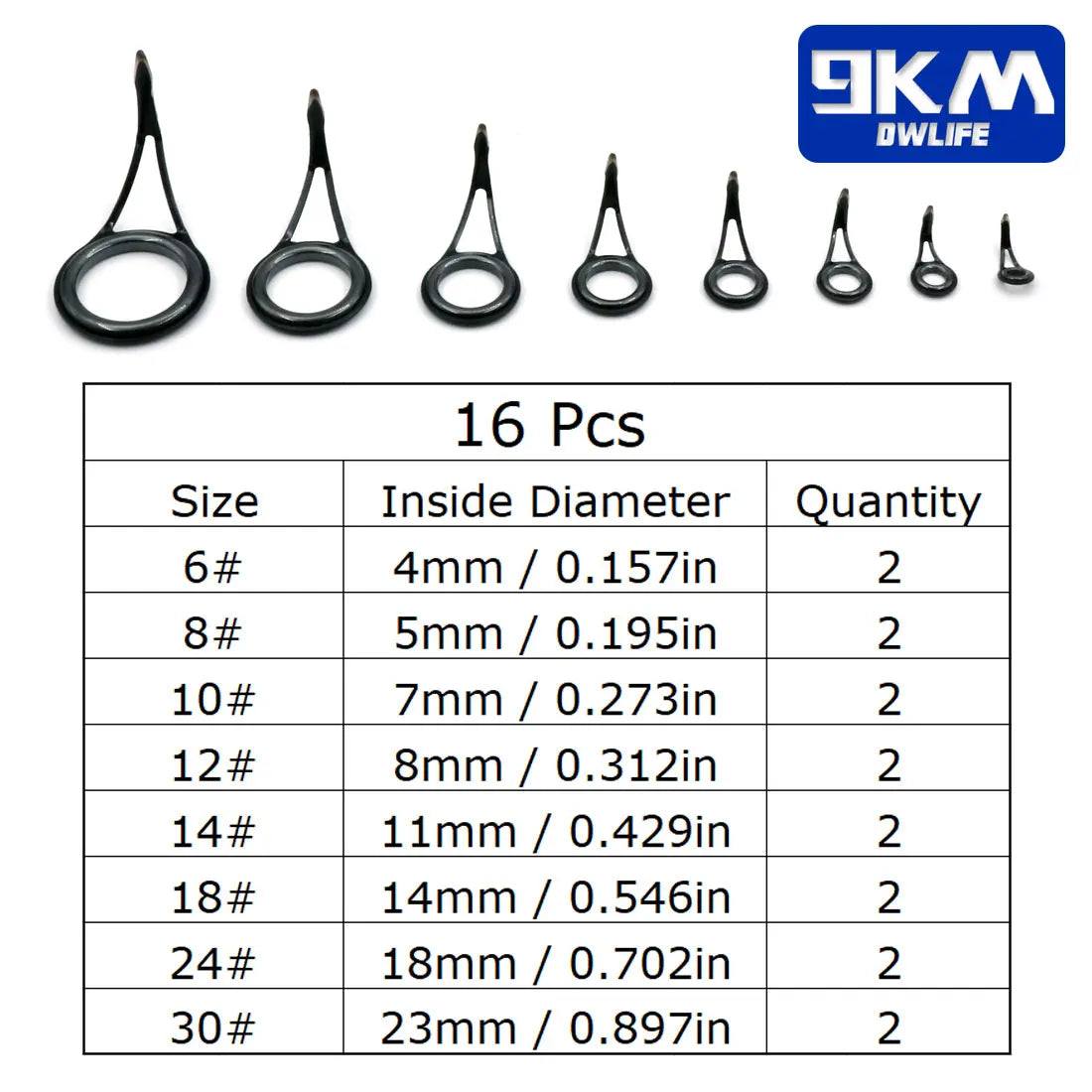 Telescopic Fishing Rod Repair Kit - 105 Pieces