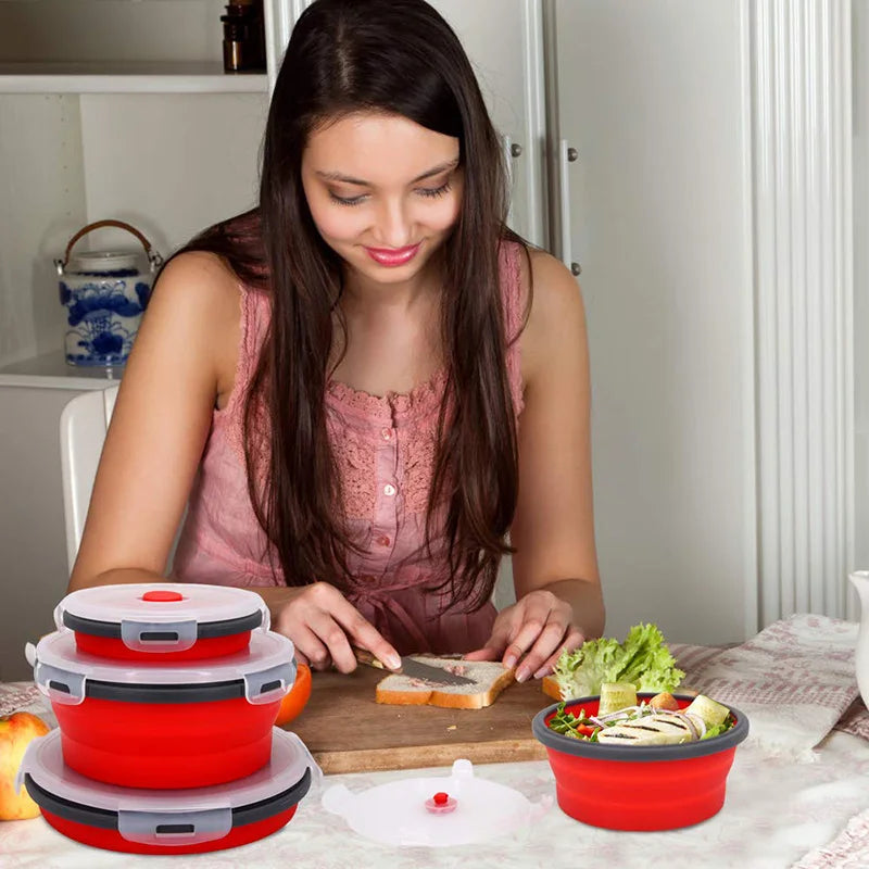 HookUpCo. Collapsible Silicone Food Storage Containers