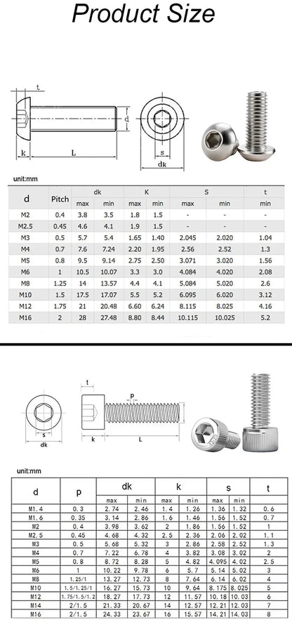 Stainless Steel Hex Socket Screws