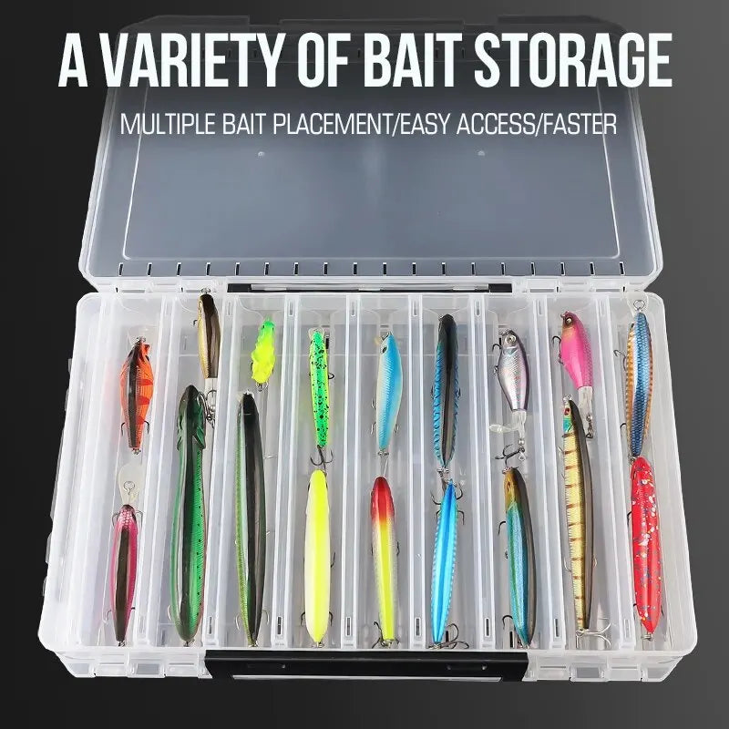 HookUpCo. Double-Sided Large Fishing Tackle Box