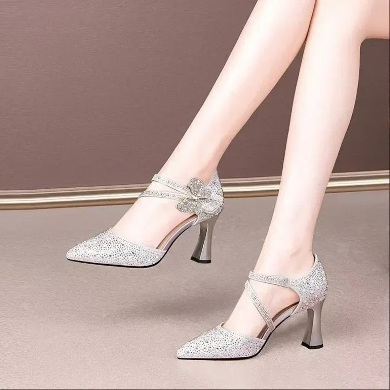 Elegant Hollow Pointed Toe High Heels Sandals for Women