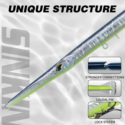 HookUpCo. Jointed Pencil Fishing Lure for Seabass - HookUpCo.