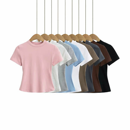 Stylish Slim Fit Casual T-Shirt for Women - Trendy Solid Color