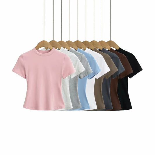 Stylish Slim Fit Casual T-Shirt for Women - Trendy Solid Color