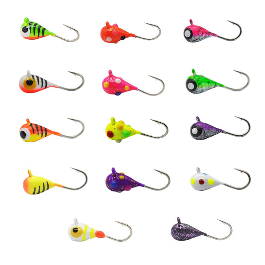 HookUpCo. Glow Tungsten Ice Fishing Jigs