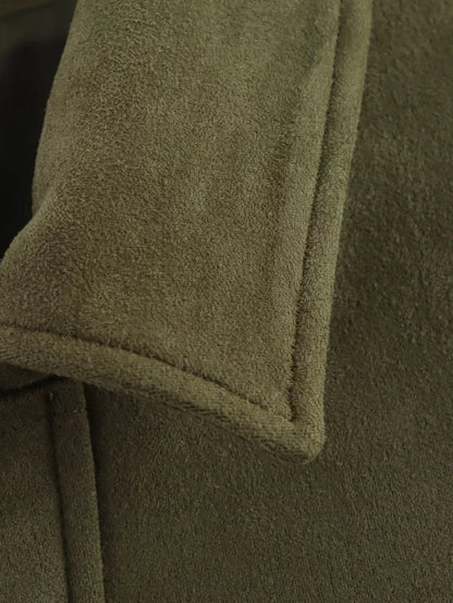 Spring Women's Suede Lapel Bomber Jacket by HookUpCo.