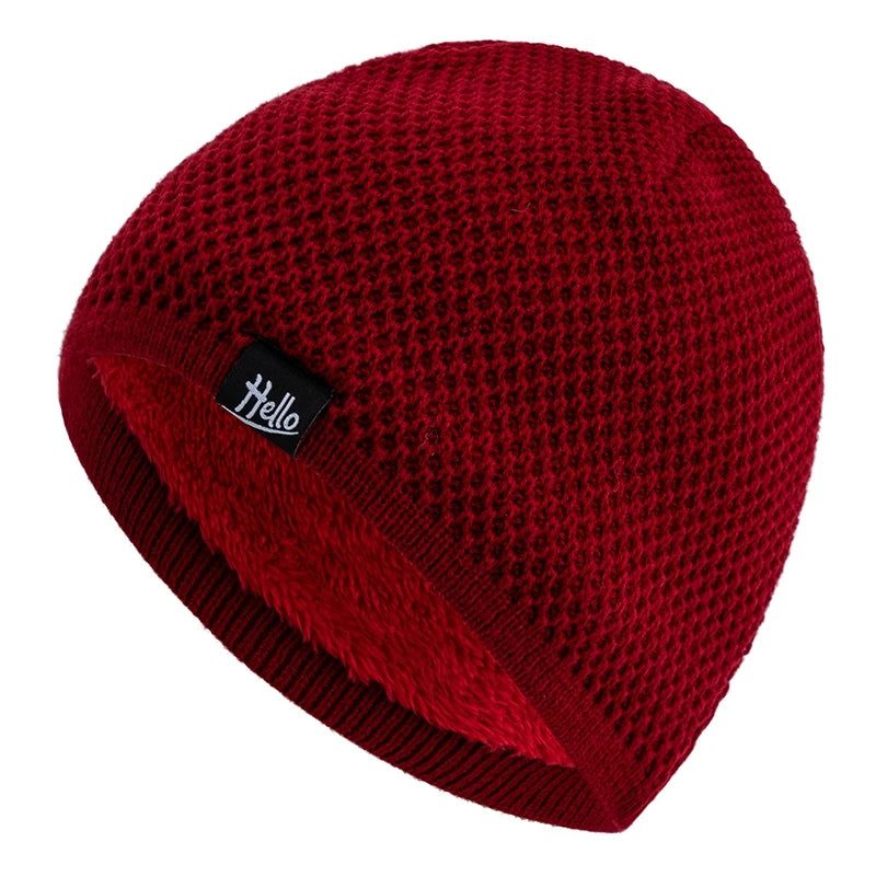 Warm Plush Lined Beanie Hats for Winter Wear