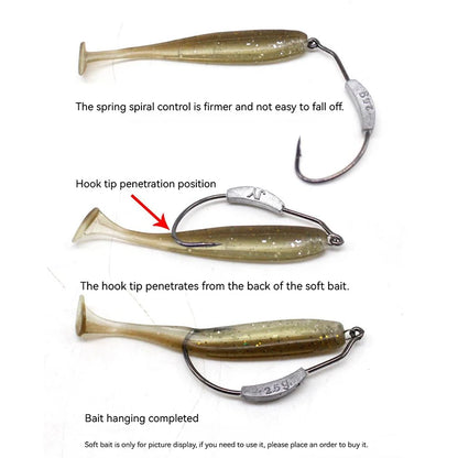 HookUpCo. 5-Piece Offset Fishing Hook Set - HookUpCo.