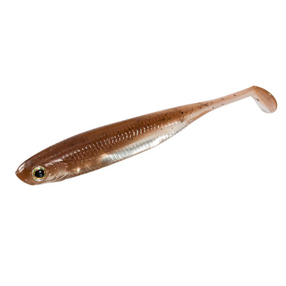 Realistic soft plastic fishing lure with paddle tail for freshwater or saltwater angling