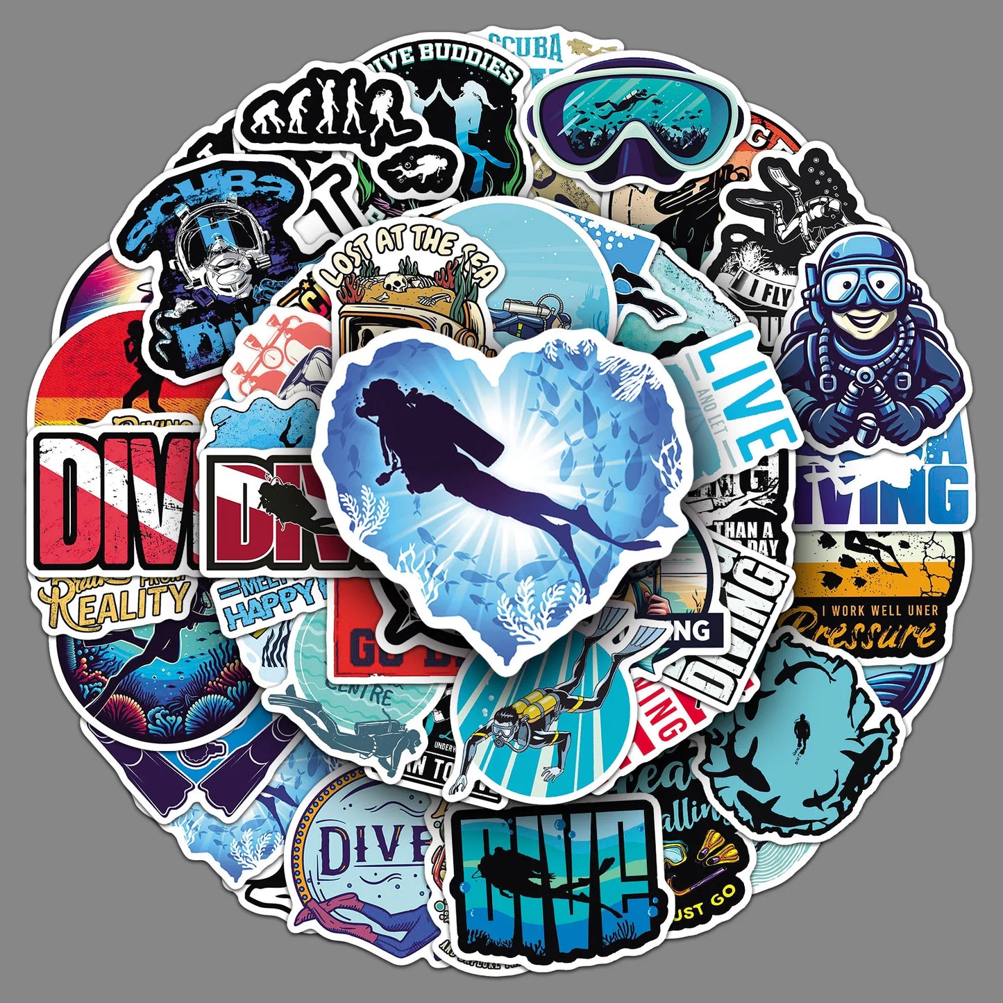 HookUpCo. Waterproof Diving Sticker Set