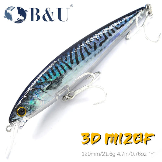 Floating Minnow Fishing Lures for Trolling Sea Bass & Trout
