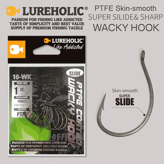 HookUpCo. PTFE Super Slide Wacky Hooks for Fishing Success