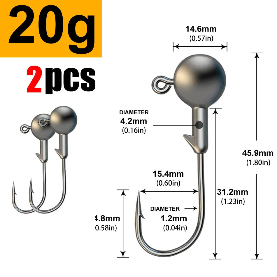Versatile Jig Head Hooks for Fishing - Multiple Sizes Available