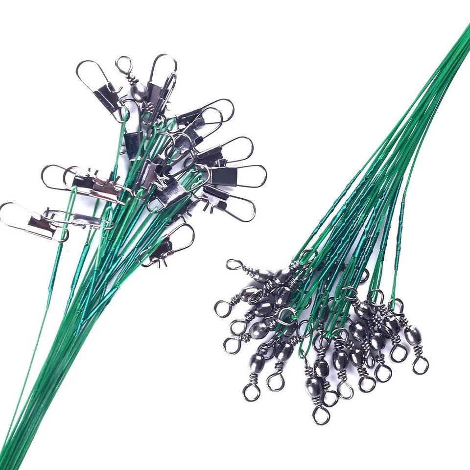 HookUpCo. Steel Fishing Leader with Swivel 30cm - HookUpCo.