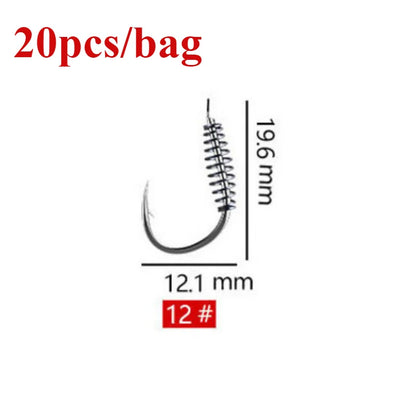 HookUpCo. Stainless Steel Carp Hooks - 20pcs Set - HookUpCo.