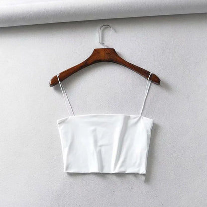 HookUpCo. Women's Sleeveless Crop Top - Soft Elastic Cotton