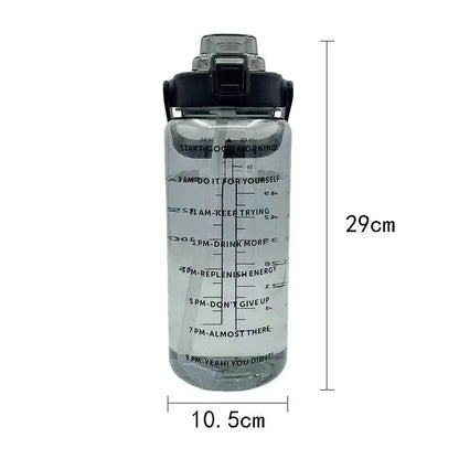 2L Sports Water Bottle with Time Marker for Outdoor Fitness