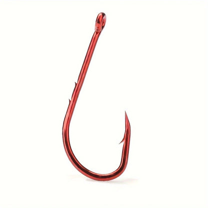 HookUpCo. Premium Red Barbed Fishing Hooks - HookUpCo.