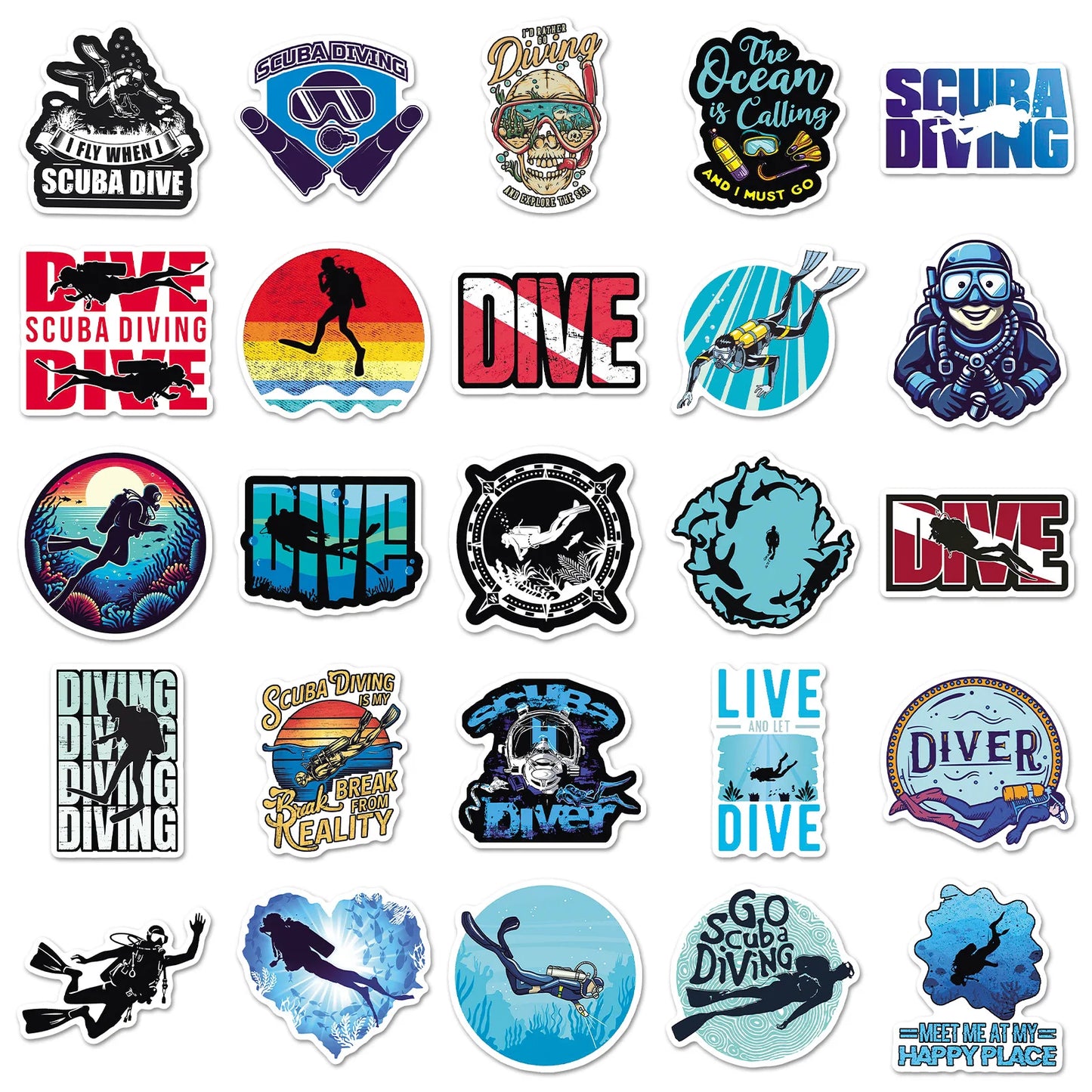 HookUpCo. Waterproof Diving Sticker Set