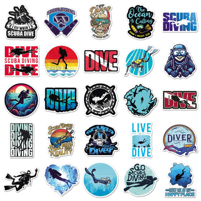 HookUpCo. Waterproof Diving Sticker Set