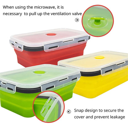 HookUpCo. Portable Silicone Folding Lunch Box