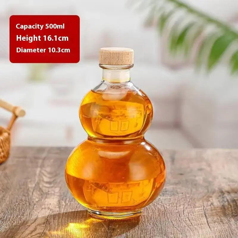 Elegant Borosilicate Glass Wine Bottle with Lid