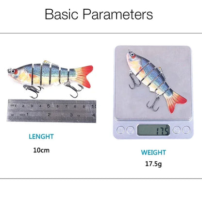 Multi-Jointed Sinking Fishing Lure for Bass