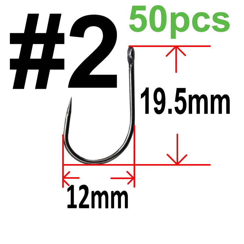 HookUpCo. 50 pcs Barbless Circle Carp Hooks - HookUpCo.