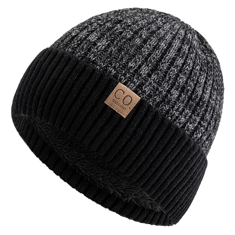 Two-Tone Fur Lined Winter Beanie Hat