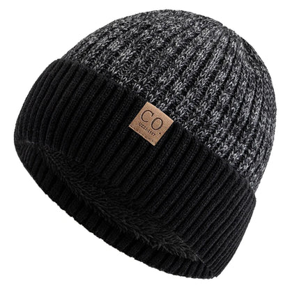 Two-Tone Fur Lined Winter Beanie Hat