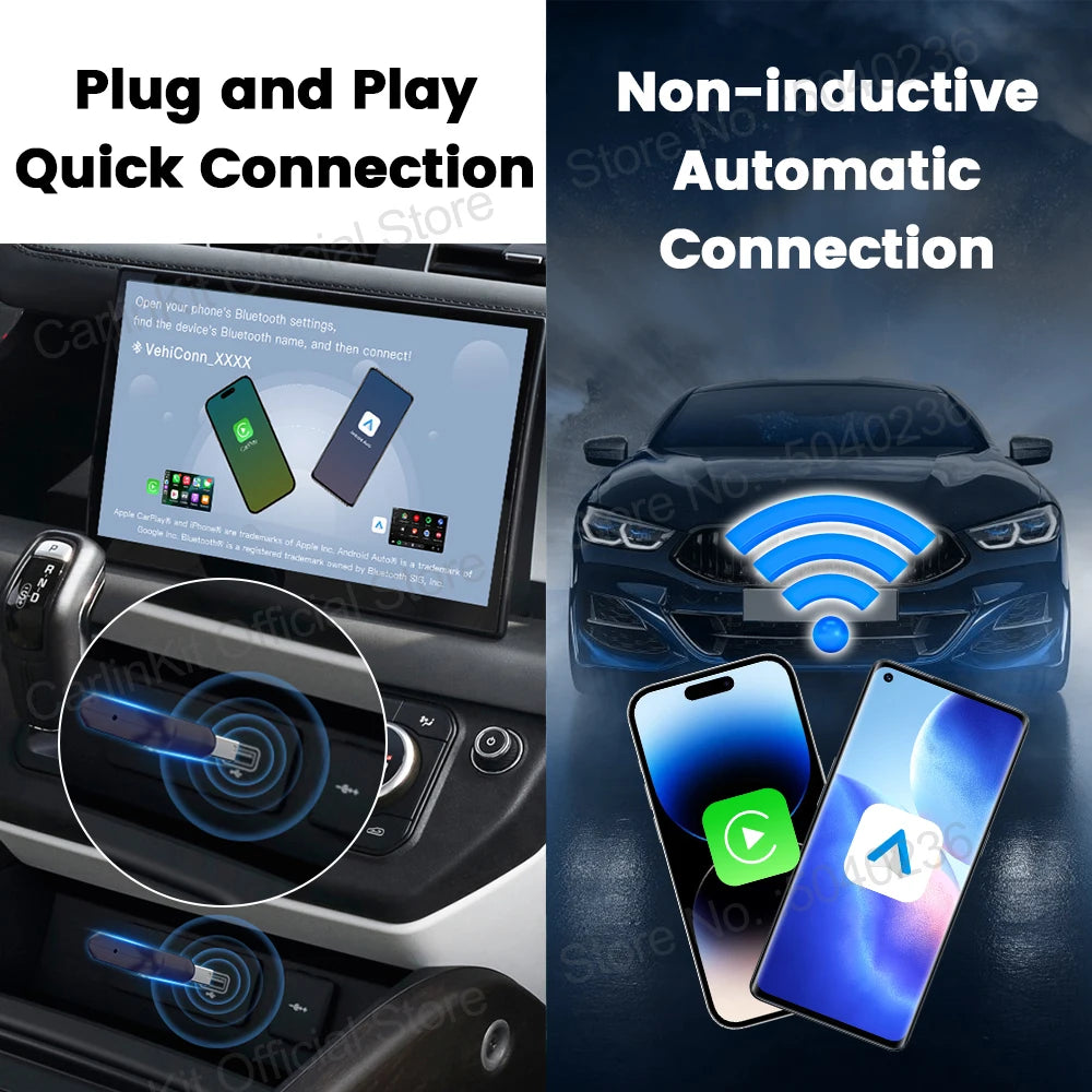 Wireless CarPlay Adapter for Easy Auto Connection Plug & Play