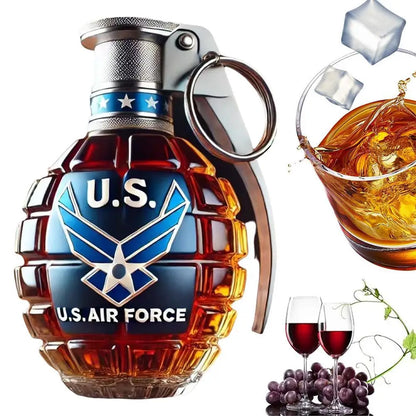 Engraved Military Hand Whiskey Bottle for Unique Gifts