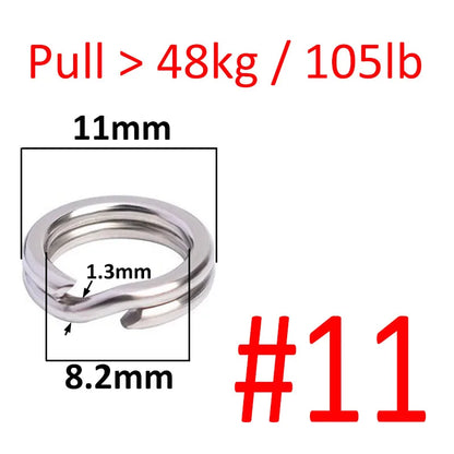 HookUpCo. Stainless Steel Fishing Split Rings 50pcs - HookUpCo.