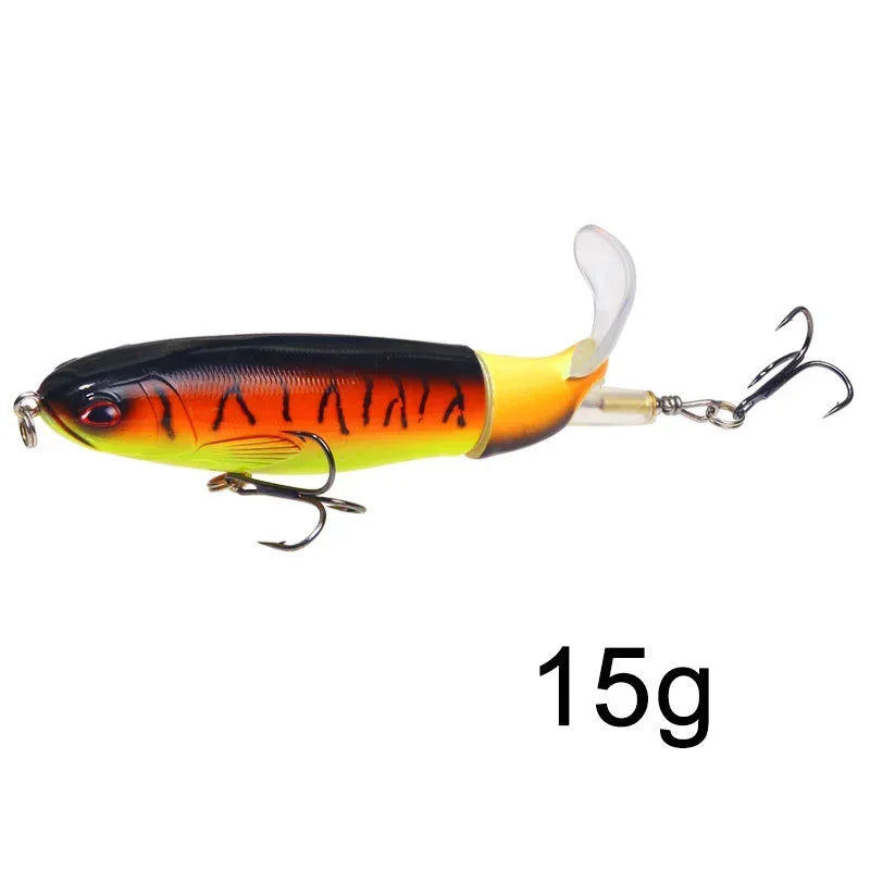 HookUpCo. Topwater Fishing Lure with Rotating Tail