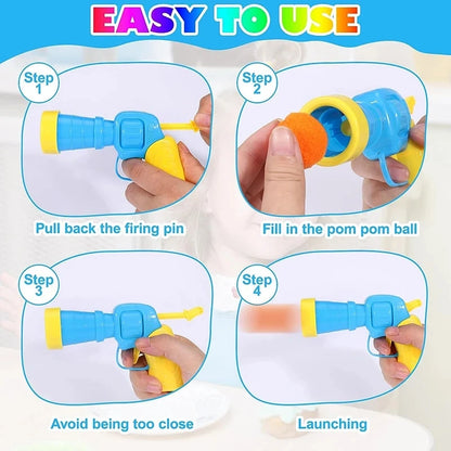 Interactive Cat Toy Mini Shooting Gun with Plush Balls