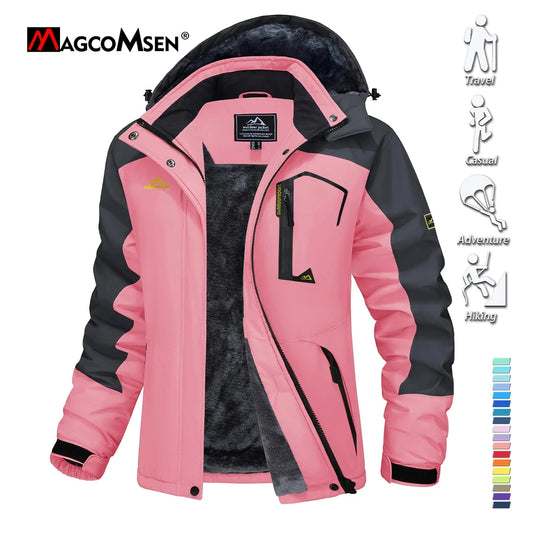 HookUpCo. Women's Thermal Ski Jacket - Windproof & Warm