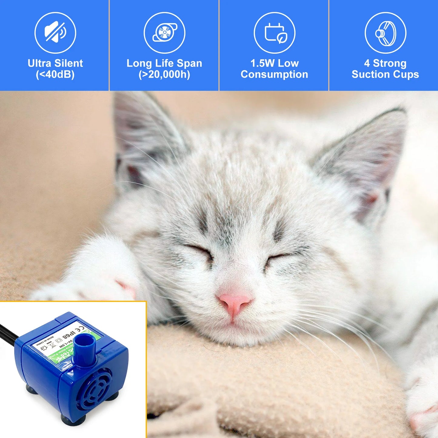HookUpCo. Stainless Steel Cat Water Dispenser