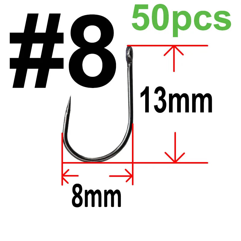 HookUpCo. 50 pcs Barbless Circle Carp Hooks - HookUpCo.
