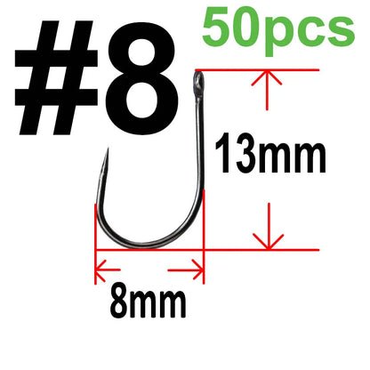HookUpCo. 50 pcs Barbless Circle Carp Hooks - HookUpCo.