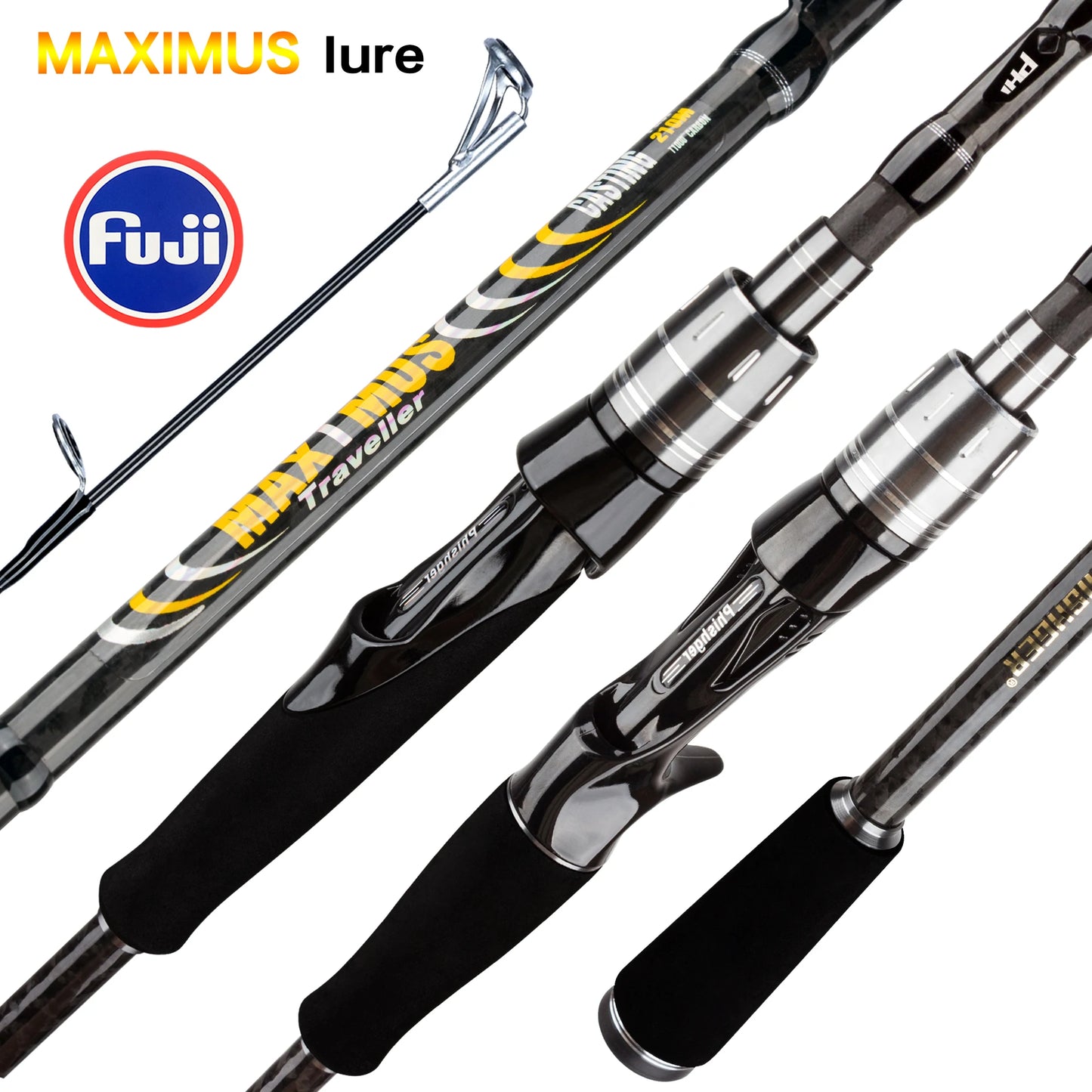 HookUpCo. Maximus Carbon Spinning Fishing Rod, 1.8m-3.0m