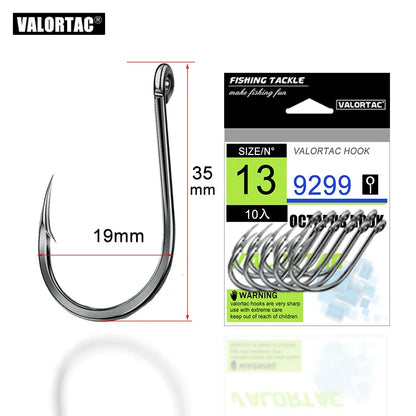 HookUpCo. High Carbon Barbed Circle Fishing Hooks