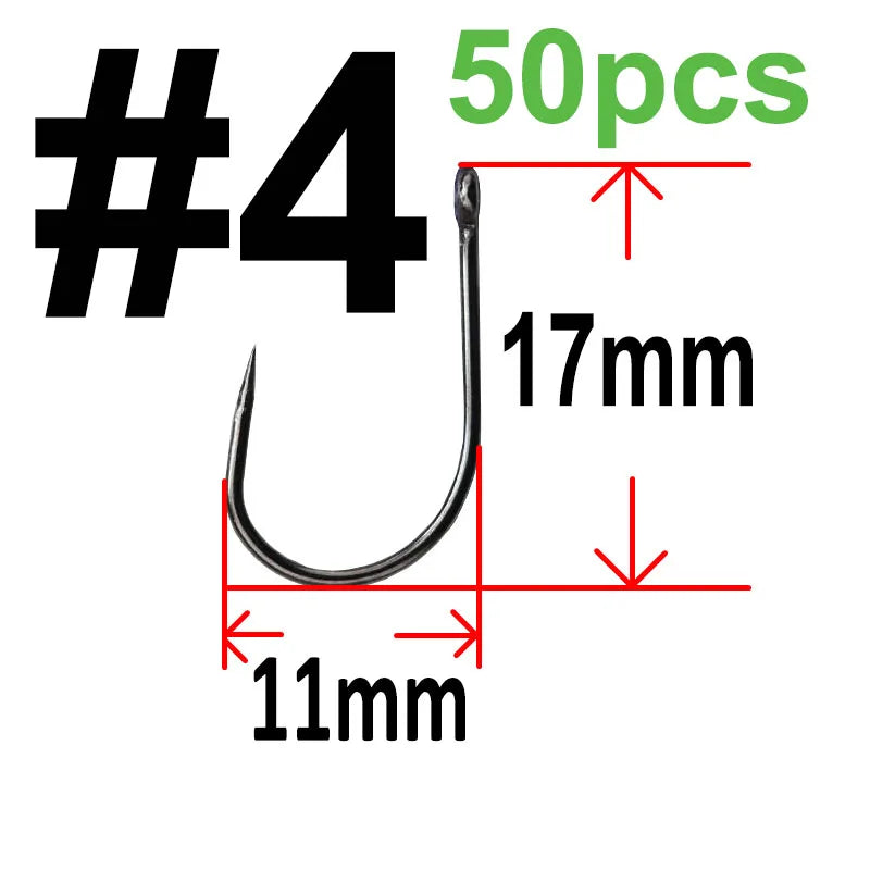 HookUpCo. 50 pcs Barbless Circle Carp Hooks - HookUpCo.