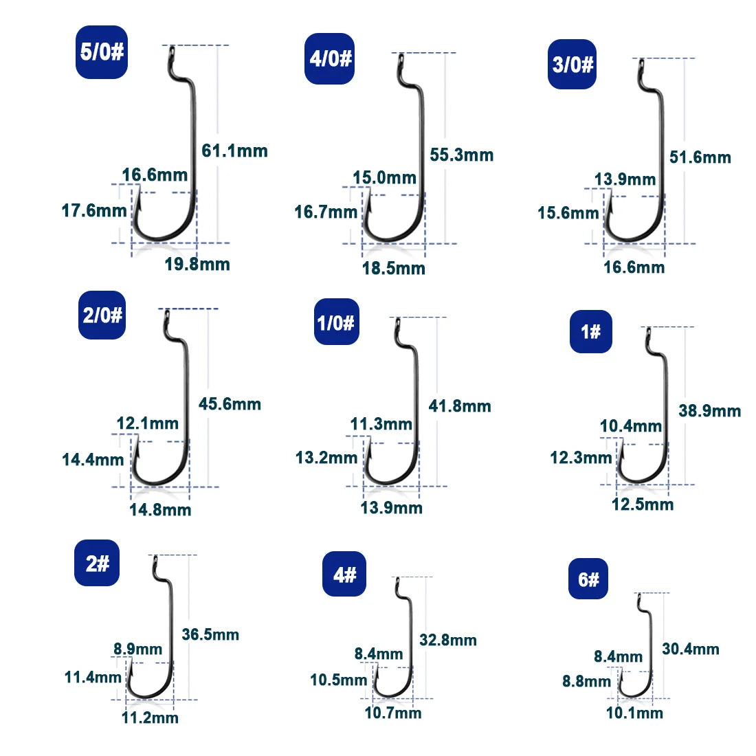 HookUpCo. High Carbon Steel Worm Hooks Set - HookUpCo.
