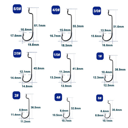 HookUpCo. High Carbon Steel Worm Hooks Set - HookUpCo.