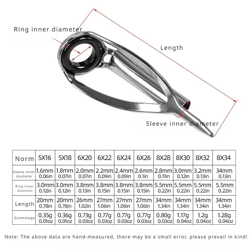 Anti-Tangle Fishing Rod Tip Guide Rings Set