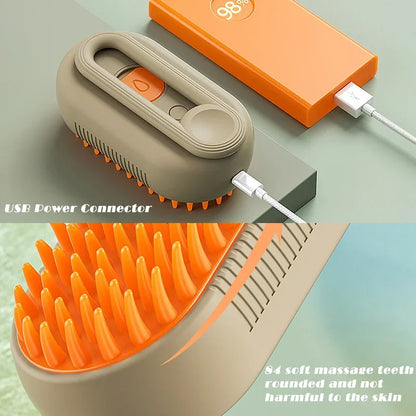 Steam Brush Pet Grooming Tool with Vaporizer and Massage