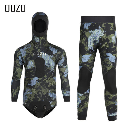 NEW 5mm Camouflage Wetsuit 3mm Long Sleeve Fission Hooded 2 Pieces Of Neoprene Submersible Men's Camouflage wetsuit