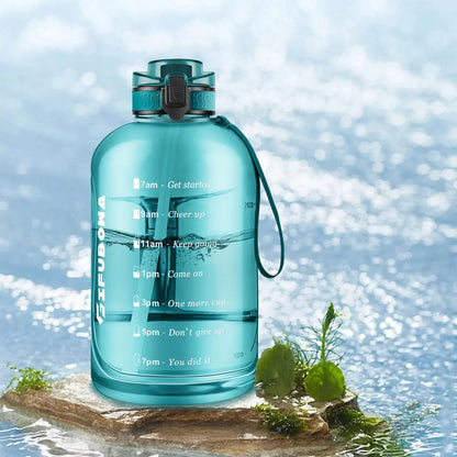 3L Motivational Water Bottle with Straw, BPA-Free, Leak Proof